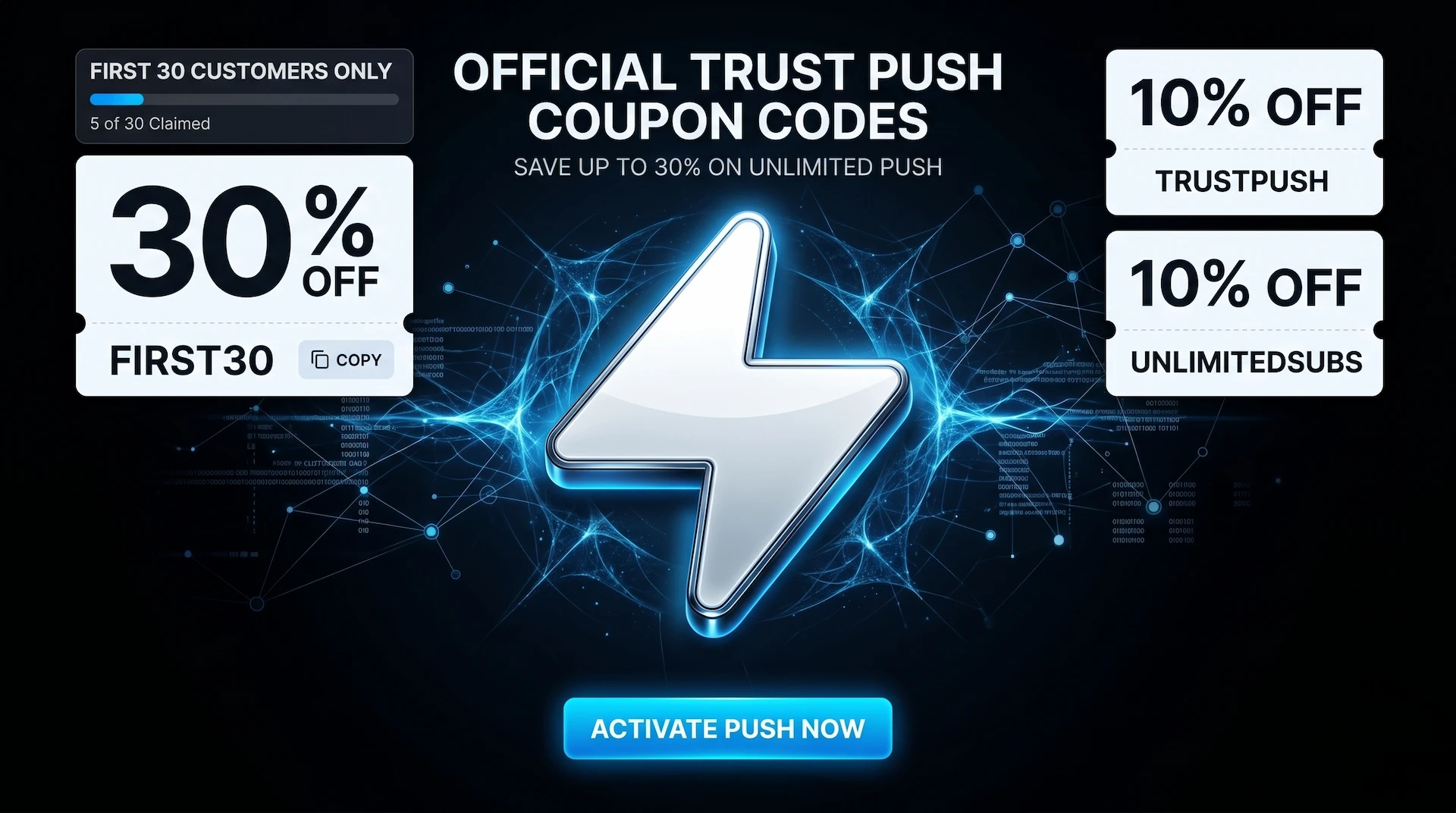 Trust Push Coupon Codes (Discount up to 30%)